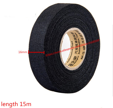 15mmx15m Universal Flannel fabric Cloth Tape automotive wiring harness Black Flannel Car Anti Rattle Self Adhesive Felt Tape ► Photo 1/1