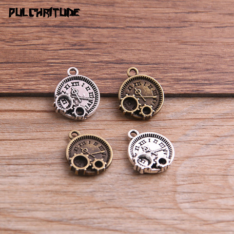  12PCS 14*16mm Two Color Vintage Metal Zinc Alloy Steampunk Clock Charms Fit Jewelry Pendant Charms Makings ► Photo 1/6
