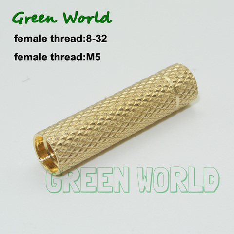 Green World 1pc/lot Solid Brass Adaptor,Female Thread M5,Female Thread 8-32 ► Photo 1/5