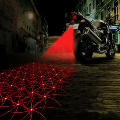 LEEPEE Motorcycle LED Laser Fog Lights Taillight Anti-fog Parking Stop Brake Lamps Warning Tail Light Anti-collision ► Photo 1/6