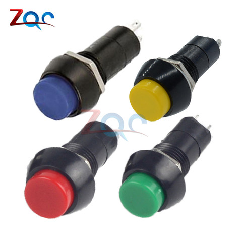 5pcs PBS-11B 2PIN 12mm No Lock Self-Lock ON OFF Push Button Momentary Switch 3A 150V Black Blue Red Green Yellow ► Photo 1/6