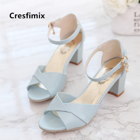 Cresfimix Women Cute Sky Blue Light Weight Comfortable Peep Toe