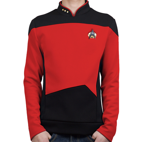 Star TNG The Next Generation Trek Red Shirt Uniform Cosplay Costume For Men Coat Halloween Party Prop ► Photo 1/6