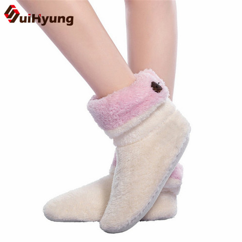 Suihyung Winter Women Slippers Warm Thick Velvet Ladies Indoor Floor Shoes Soft Plush Slippers House Slip On Cotton Female Botas ► Photo 1/6