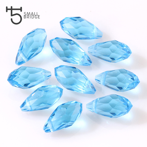 6*12 Mm Czech Blue Clear Crystal Teardrop Beads for Jewelry Hair Accessories Diy Briolette Perles Loose Facedet Glass Beads Z092 ► Photo 1/6