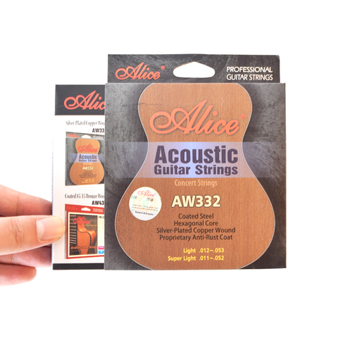 Senior Professional Alice AW332 Acoustic Guitar Strings 011-052, 012-053 Silver Plated Copper Wound Anti-Rust Coat Strings ► Photo 1/5