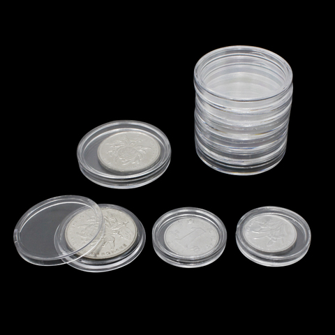 10pcs/lot Transparent Plastic Coin Holder Coin Collecting Box Case for Coins Storage Capsules Protection Boxes Container 18-40mm ► Photo 1/6