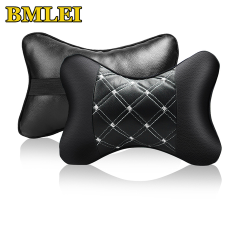 2022 New Mini Universal Car Headrest Support Neck Pillow Both Side PU Leather Auto Head Neck Pillow Pad for 4 Seasons ► Photo 1/6