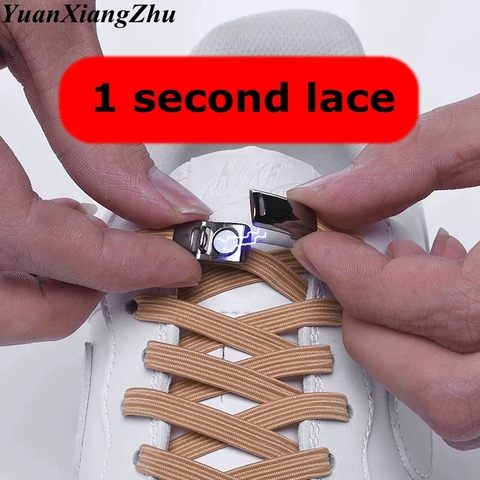 New Elastic Magnetic Locking ShoeLaces Quick No Tie Shoe laces Kids Adult Unisex Shoelace Sneakers Shoe Laces Strings ► Photo 1/6
