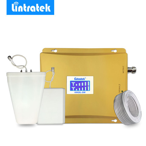 Lintratek 3G WCDMA 2100MHz GSM 900Mhz Dual Band Cellphone Cellular Signal Booster GSM 900 2100 UMTS Signal Repeater Amplifier#45 ► Photo 1/6