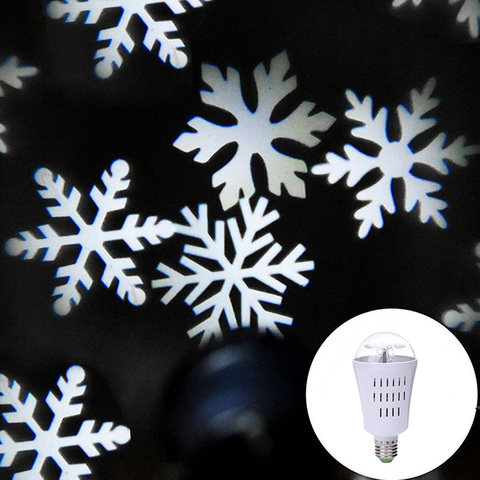 E27 4W Auto Rotating LED Projector Light Laser lamp  Bulb Crystal Ball Snowflake Halloween Christmas Party DJ Disco Stage lamp ► Photo 1/6
