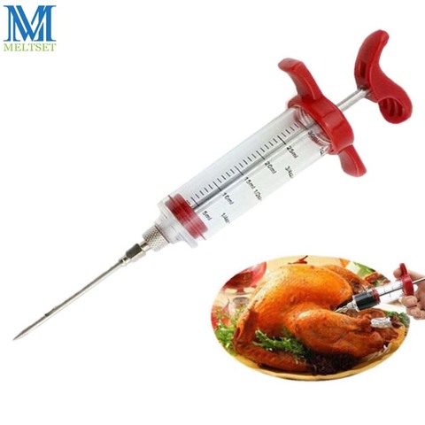 Kitchen Syrings Stainless Steel Needle Meat Marinade Injector Christmas Roasted Turkey Flavoring Syringe BBQ Sauce Injection ► Photo 1/6