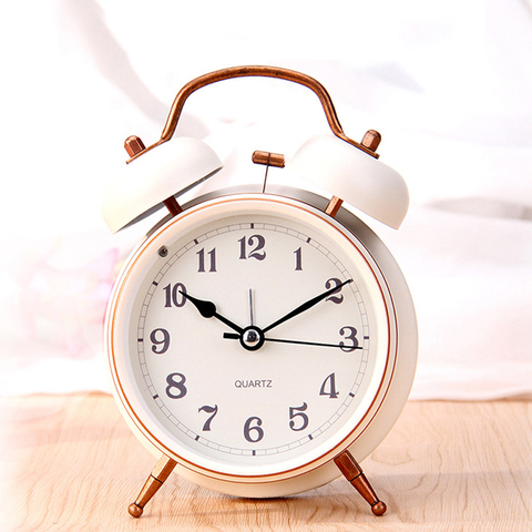 Child bed large bell metal small alarm clock belt eye-lantern mute alarm clock lounged fashion desk clock Bedside Wake Up Clock ► Photo 1/6