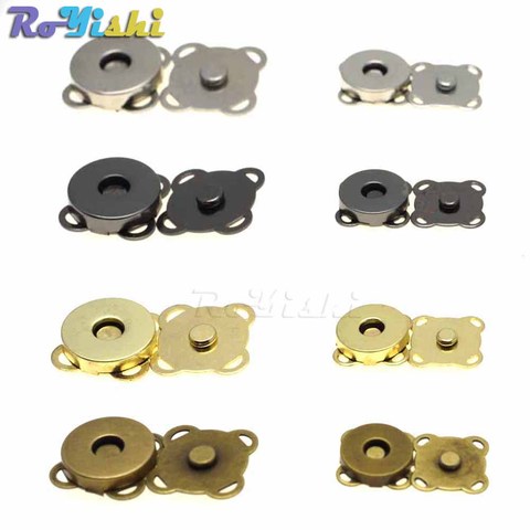Metal Magnetic Snap Fasteners Clasps Buttons Handbag Purse Wallet Craft Bags Parts Accessories 15mm 18mm 4 Colors ► Photo 1/6