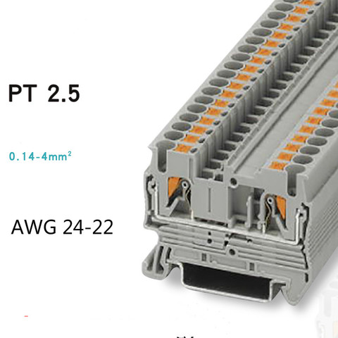20pcs Phoenix Type Fast Wiring Arrangement Connector PT2.5 Din Rail Combined Push In Spring Screwless Terminal Block ► Photo 1/4