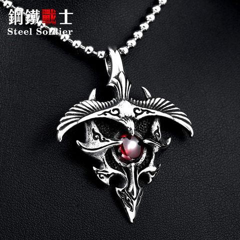 Steel soldier 2015 new products stainless eagle with stone pendant men and women good detail necklace pendant ► Photo 1/5
