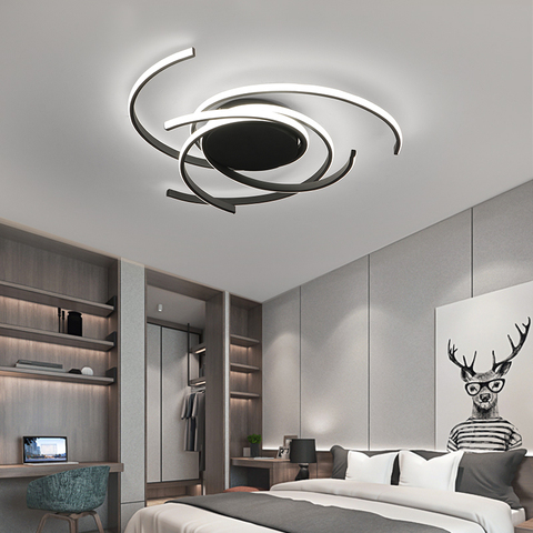 Black White Modern led Ceiling Lights for Living room Bedroom Study Balcony lighting With remote control Ceiling Lamp Fixtures ► Photo 1/6