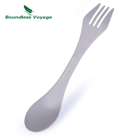 Boundless Voyage Titanium Ultralight Fork Spoon Spork Knife 3 in 1 Outdoor Camping  Dual-purpose Tableware Cutlery ► Photo 1/6