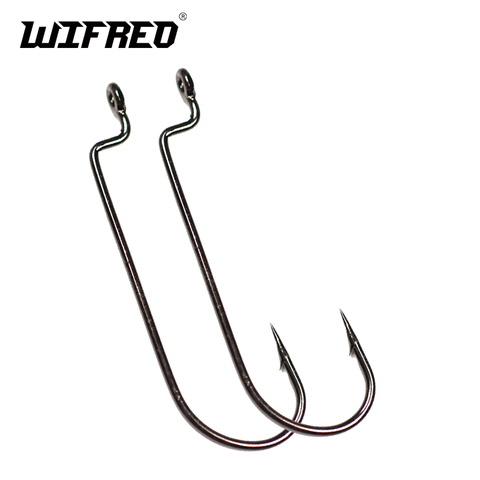 Wifreo 20PCS High Carbon Steel Soft Bait C Rig Hook Offset Shank Worm Hook Jig Rig Fishing Size 6 4 2 1 1/0 2/0 3/0 4/0 ► Photo 1/6