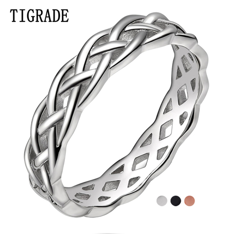 TIGRADE 4mm 925 Sterling Silver Ring Women Celtic Knot Eternity Wedding Band High Polish Classic Stackable Simple Rings Sale ► Photo 1/6