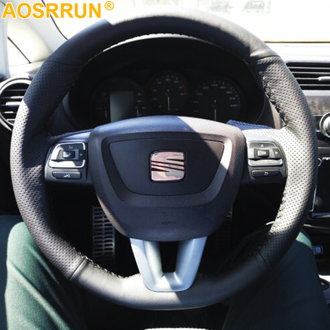 Car Accessories Leather Steering Wheel Cover For Seat Leon Alhambra Toledo 2011 2010 2012 ► Photo 1/1