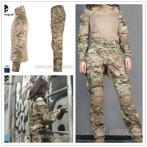 EMERSON Tactical Military uniform Multicam G3 Woman combat uniform tactical pants with knee pads camouflage suit hunting clothes ► Photo 1/1