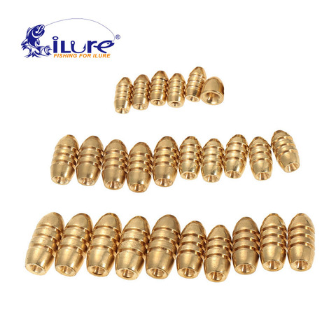 10 Pcs/lot thread copper ball pendant 2g/3.5g/5g/7g/10g pure copper fishing hooks weights soft bait accessory fishing tackle ► Photo 1/6