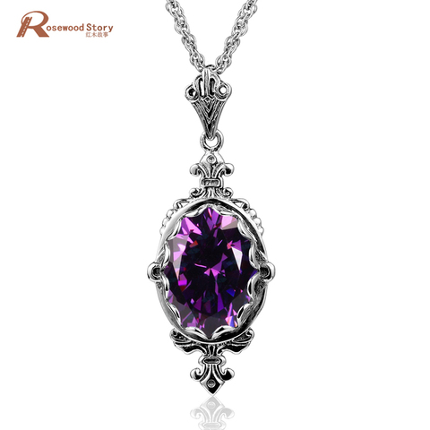 Trendy Amethyst Necklace Pendant For Women Real 925 Sterling Silver Gemstone Pendant Antique Silver 925 Jewelry Handmade 2022 ► Photo 1/6