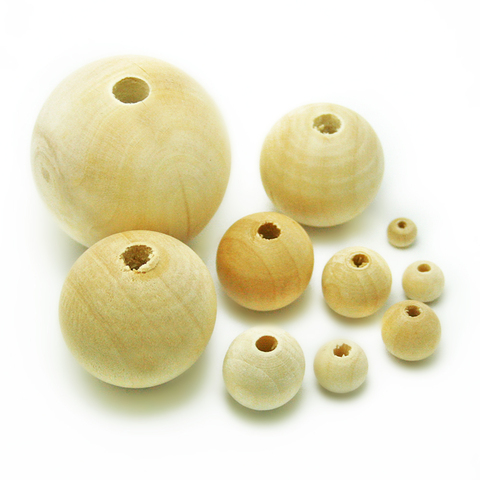 DIY 6/8/10/12/14/16/18mm Cheap Fashion Hot Beads Natural Round Loose Wood Beads for Jewelry Making Bracelet Necklace Accessories ► Photo 1/6