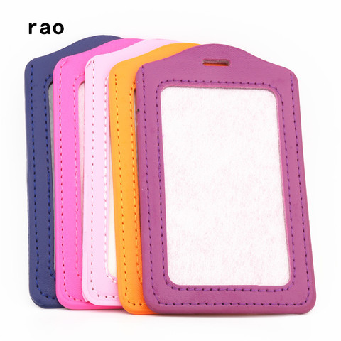 Luxury quality 616 PU Leather material card sleeve sets ID Badge Case Clear Bank Credit Card Badge Holder School student office ► Photo 1/6