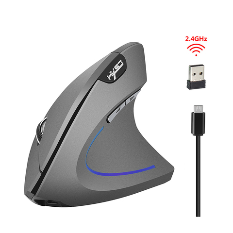 HXSJ Wireless Mouse Vertical Mice Ergonomic Rechargeable 3 DPI optional Adjustable 2400 DPI Mouse with USB charging Cable Mouse ► Photo 1/6