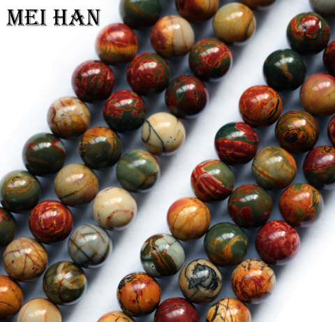 Meihan Free shipping  6mm,8mm,10mm,12mm Natural picasso stone round loose beads for Bracelet necklace DIY making ► Photo 1/3