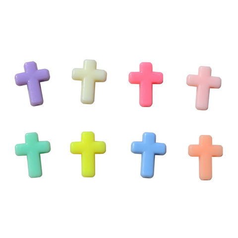 Supply DIY Fashion Jewelry Accessory,New Style Spring Color Acrylic Beads,15*9MM Acrylic Cross,Mix Color ► Photo 1/2
