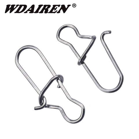 100pcs Hooked Snap Pin Stainless Steel Fishing Barrel Swivel Safety Snaps Hook Lure Accessories Connector Snap Pesca ► Photo 1/5