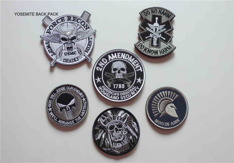 Military Army morale patches Punisher Round Patch for Jackets Backpack Hiking 