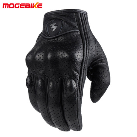 2022 Retro Perforated Leather Motorcycle Gloves Cycling Moto Motorbike Protective Gears Motocross Glove winter man Gift ► Photo 1/4