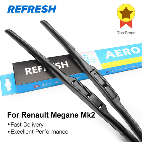 Refresh Wiper Blades for Renault Megane Mk2 Fit Bayonet / Hook Arms 2002 2003 2004 2005 2006 2007 2008 2009 ► Photo 1/6