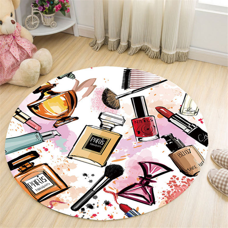 Round Cosmetics Carpet Rugs Girl, Area Rugs For Girl Rooms