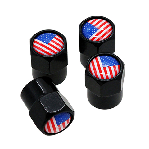 HAUSNN 4Pcs/Pack Car Accessories USA US America Flag Logo Car Wheel Tire Valve Caps for Ford Chevrolet GMC Chrysler Auto Styling ► Photo 1/1