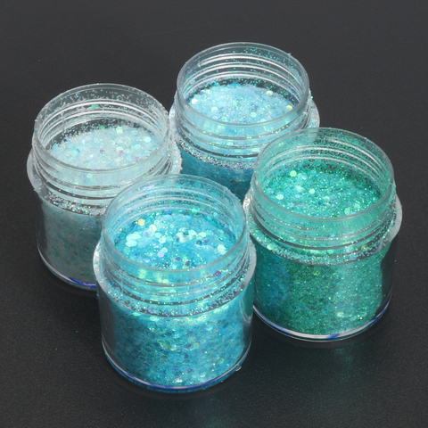4 Box/Lot 0.2-2mm Nail Glitter Powder Shimmer Hexagon Nail Art DIY Glitter Dust Powder Sequins For Body Craft Decoration 10g/jar ► Photo 1/1