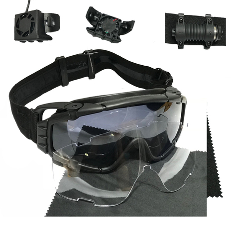 TAK YIYING Tactical Ballistic Anti-fog Goggles with Fan Anti-dust Outdoor Airsoft Paintball Helmet Goggles ► Photo 1/6