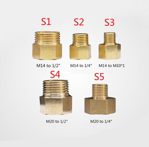 M14 Female to 1/2 inch 1/4 inch M10*1 Male Pressure Gauge Fittings,M20 Female to 1/2 inch 1/4 inch Male Pressure Gauge Adapter ► Photo 1/2