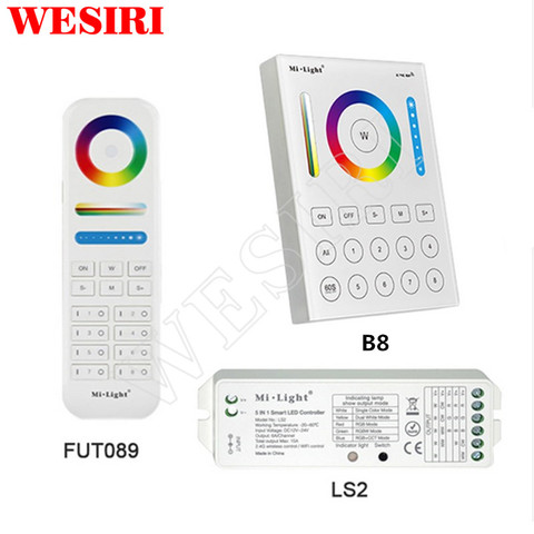 Milight 2.4G Wireless 8 Zone FUT089 RF Remote B8 Wall-mounted Touch Panel LS2 5in1 Smart LED Controller for RGB+CCT LED Strip ► Photo 1/6