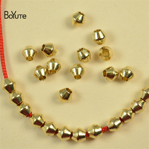 BoYuTe (100 Pieces/Lot) 4*3.6MM 5.5*5MM Metal Brass Spacer Beads Diy Hand Made Beads Jewelry Making ► Photo 1/1