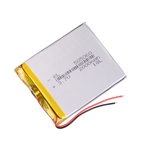 3.7 V lithium polymer battery GPS navigation 505060 2000mah Li-Po Rechargeable For  e-book  interphone Bluetooth speaker POS GPS ► Photo 1/1