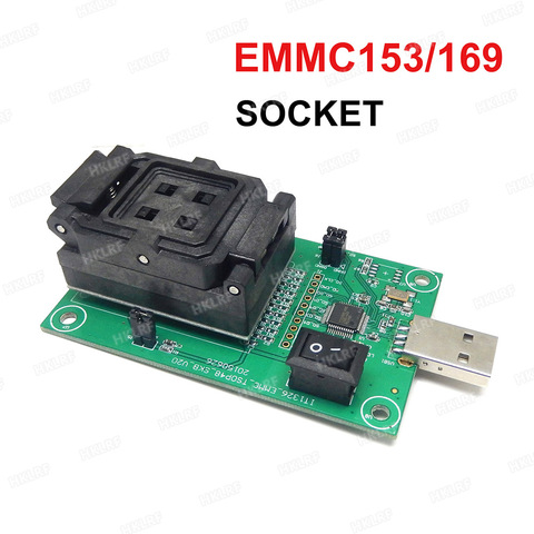 EMMC153/169 Test Socket USB Reader IC size 11.5 x13 mm NAND Flash Test for Data Recovery ► Photo 1/6