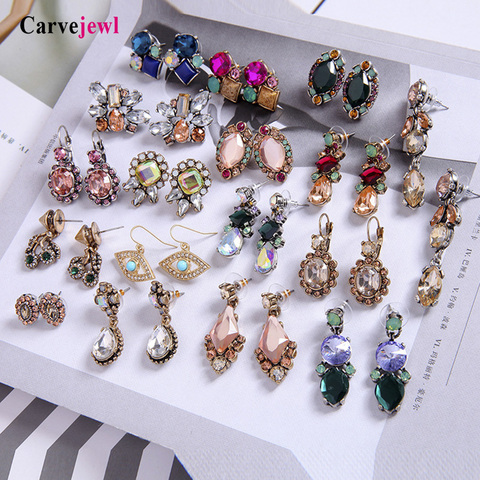 Carvejewl earrings hot Crystal Resin rhinestone Geometric stud Earrings 2022 New Cheap Party Earrings for Women Fashion Jewelry ► Photo 1/1