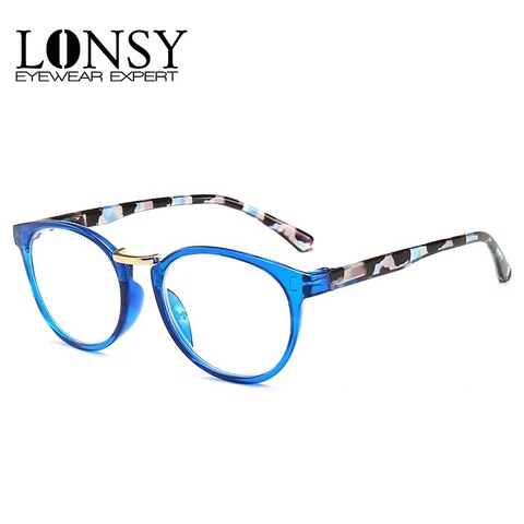 LONSY Fashion Round Reading Glasses Women Men Presbyopia Eyeglasses Antifatigue Computer Eyewear +1.5 +2.0 +2.5 +3.0 +3.5 +4.0 ► Photo 1/6