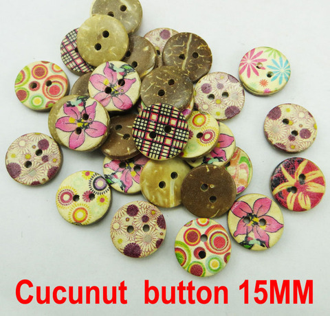 60PCS 15MM COCONUT BUTTONS decoration  button round jewelry   charms sewing clothes boots coat accessory ccb-071k ► Photo 1/6