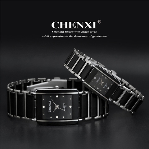 newest hot sales fashion high quality brand chenxi women men couples Leisure watch waterproof Square ceramics wristwatch CX-104 ► Photo 1/6